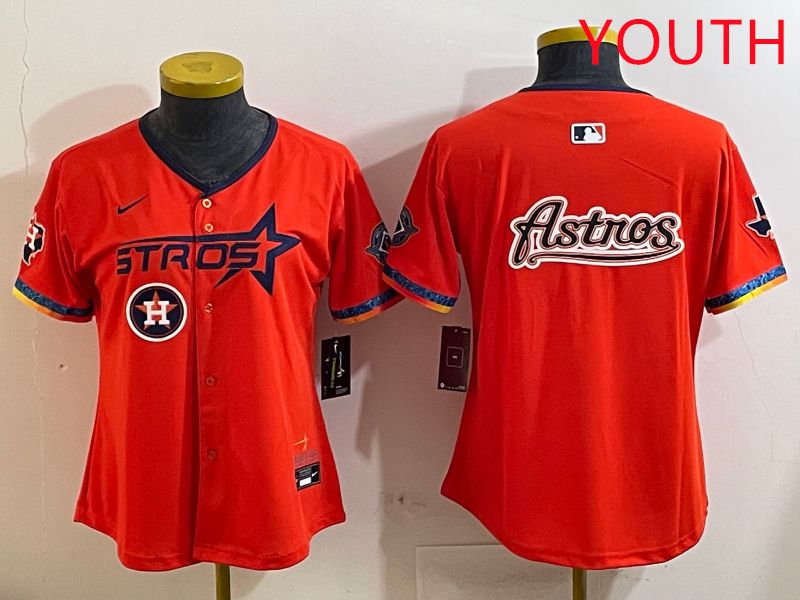 Youth Houston Astros Blank Orange Fourth generation Joint Name 2025 Nike MLB Jersey style 12